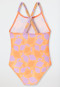 Swimsuit knitwear SPF40+ stripes lemons peach-orange - Aqua