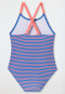 Maillot de bain tricot recyclé SFP 40+ rayures aqarium - Aqua