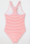 Maillot de bain tricot recyclé SFP 40+ sport scolaire rayures rose - Aqua