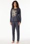 Pyjamas long Interlock flowers graphite - Comfort Interlock