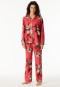 Pyjama lang Flanell Blumen beere - Comfort Interlock
