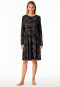 Nachthemd langarm Interlock Ginkgo schwarz - Modern Nightwear