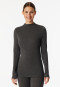 Shirt mit Rolli langarm dunkelgrau-meliert - Premium Warming