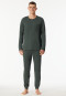 Pigiama lungo con polsini verde scuro - Modern Nightwear