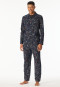 Pyjama lang Flanell nachtblau bedruck - X-Mas Family