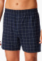 Boxershorts Feininterlock kariert nachtblau- Fine Interlock