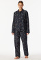 Pyjama lang Flanell dunkelblau bedruckt - X-Mas Family