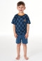Pigiama corto a quadri smiley blu atlantico - Kids Nightwear