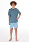 Schlafanzug kurz Ringel pacific blue - Teens Nightwear