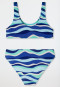 Bustier bikini set waves SPF 40+ blue-green - aqua