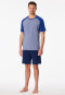 Pigiama corto a righe blu reale - 95/5