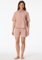 Pyjama kurz Webware Streifen terracotta - Selected Premium