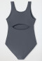 Maillot de bain tricot recyclé SFP 40+ sport scolaire graphite - Aqua