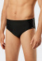 Slip da bagno con tasca zip in maglia riciclata strisce sottili nero - Nautical Casual