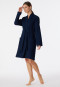 Bathrobe waffle piqué dark blue - Essentials