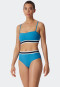 Bandeau bikini set soft pads variable straps midi bottoms ribbed look aquarium - Underwater