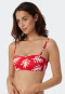Bandeau bikini top lined soft cups variable straps coral red - Mix & Match Coral Life