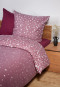 Bed linen 2-piece stars anthracite dusky pink - soft flannel