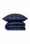 Bed linen set two-piece satin dark blue chequered - SCHIESSER Home