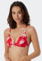 Triangle bikini top removable cups adjustable straps coral red - Mix & Match Coral Life