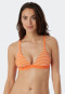 Top a triangolo per bikini con coppe removibili, spalline regolabili, a righe, arancione - Mix & Match Reflections