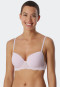 Underwire bra padded lace pale pink - Modal and Lace