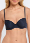 Underwired bra with cup midnight blue polka dots - Pure Jacquard