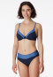 Bikini con ferretto e spalline regolabili, slip midi blu scuro - Ocean Swim