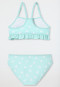 Bikini bustier en tricot recyclé SFP 40+ Coeurs Tortue Volants vert clair - Aqua