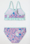 Bikini bustier en tricot recyclé SFP 40+ animaux marins volants baie - Aqua
