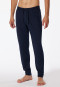 Pantaloni lunghi in stile lounge con fasce elastiche alle caviglie in jersey di colore blu scuro - Mix + Relax