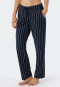 Lounge pants long jersey stripes dark blue patterned - Mix+Relax