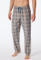 Lounge pants long woven fabric Organic Cotton checks brown gray - Mix+Relax