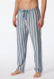 Lounge pants long woven organic cotton stripes blue gray - Mix+Relax