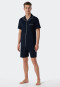 Pyjama court interlock bleu foncé - Fine Interlock