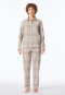 Pigiama lungo in tessuto tramato motivo a quadretti beige - Select Premium Warming