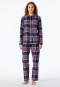 Pyjamas long flannel beige midnight blue - Selected Premium Warming