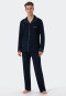 Pyjama lang Interlock dunkelblau - Fine Interlock