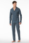 Pyjama lang Paisley jeansblau - Fine Interlock