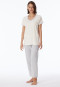 Pyjama 7/8 long coton bio crème - Casual Nightwear