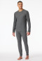 Pyjama côtelé long poignet gris foncé chiné - Modern Nightwear