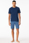 Schlafanzug kurz dunkeblau gemustert - Casual Essentials