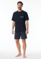 Pajamas short Organic Cotton checks midnight blue - Comfort Nightwear