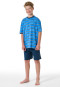 Pyjama court en coton bio rayures aquarium - Nightwear