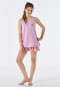 Pyjamas short organic cotton stripes flower pink - Nightwear