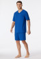 Schlafanzug kurz V-Ausschnitt Brusttasche indigo gemustert - Comfort Essentials