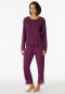Pajamas long 7/8-length pants modal lace plum - Sensual Premium