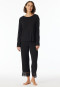 Pajamas long 7/8-length pants modal lace black - Sensual Premium