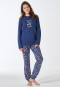 Pyjamas long cuffs animal print denim blue - Teens Nightwear