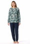 Schlafanzug lang Bündchen Blumen multicolor - Comfort Nightwear